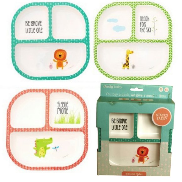 3 New divided Plates Lion, Alligator & Giraffe - Picture 3 of 6